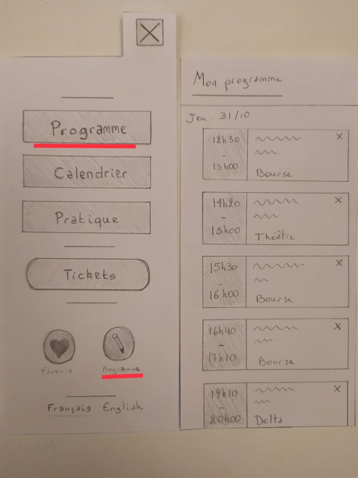 Image illustrant le problème de confusion entre le programme et la fonctionnalité 'Mon programme'